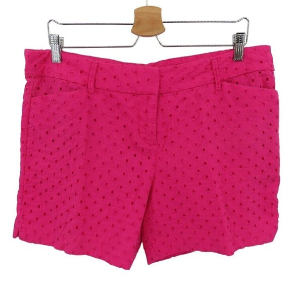 The Limited Womens 14 Pink Eyelet Lace Flat Front Shorts Belt Loops Has Pockets - Picture 1 of 8